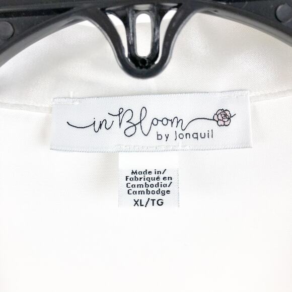 In Bloom by Jonquil Womens Mrs Satin Short Pajama Set XL Ivory The Bride NWT - Picture 8 of 14